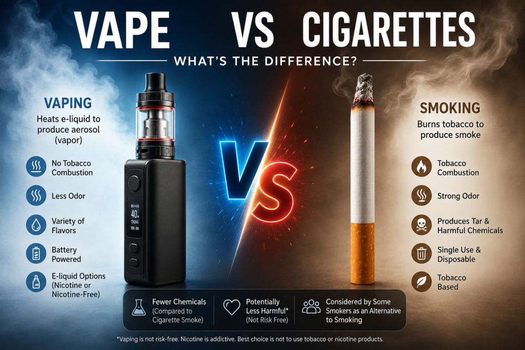 Vape vs Cigarettes: What’s the Difference?